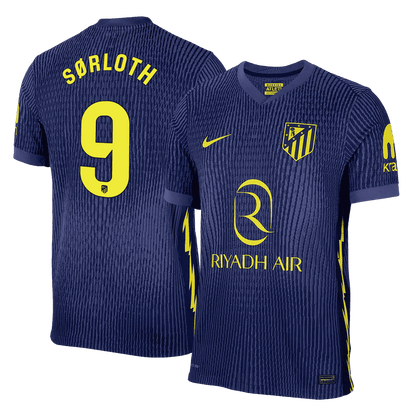 Camiseta Auténtica SØRLOTH #9 Atletico Madrid 2025/26 Segunda Equipación -Versión Jugador