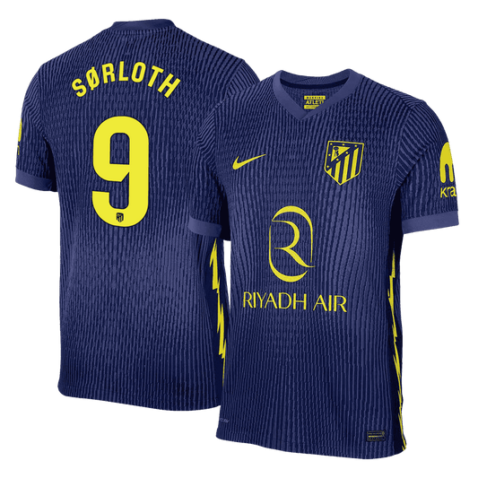 Camiseta Auténtica SØRLOTH #9 Atletico Madrid 2025/26 Segunda Equipación -Versión Jugador