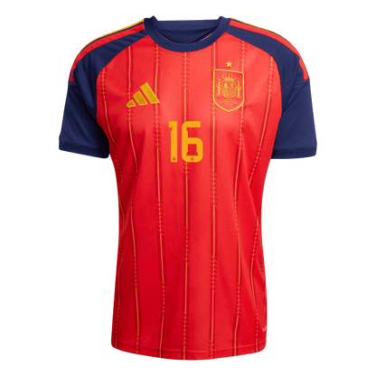 Calidad Premium Camiseta RODRIGO #16 Spain 2026 Primera Equipación Copa del Mundo -Versión Hincha