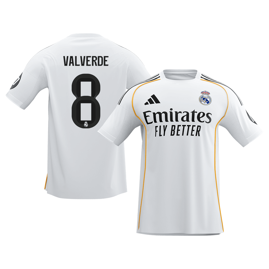 Calidad Premium Camiseta VALVERDE #8 Real Madrid 2025/26 Primera Equipación-Versión Hincha