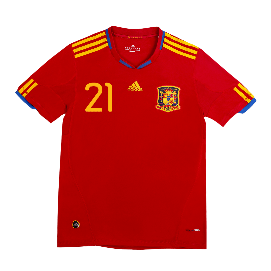 Retro 2010 SILVA #21 Spain Primera Equipación Copa del Mundo