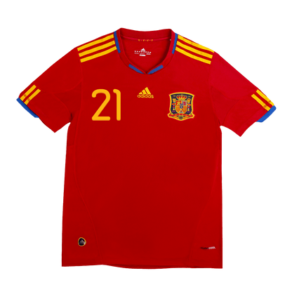 Retro 2010 SILVA #21 Spain Primera Equipación Copa del Mundo