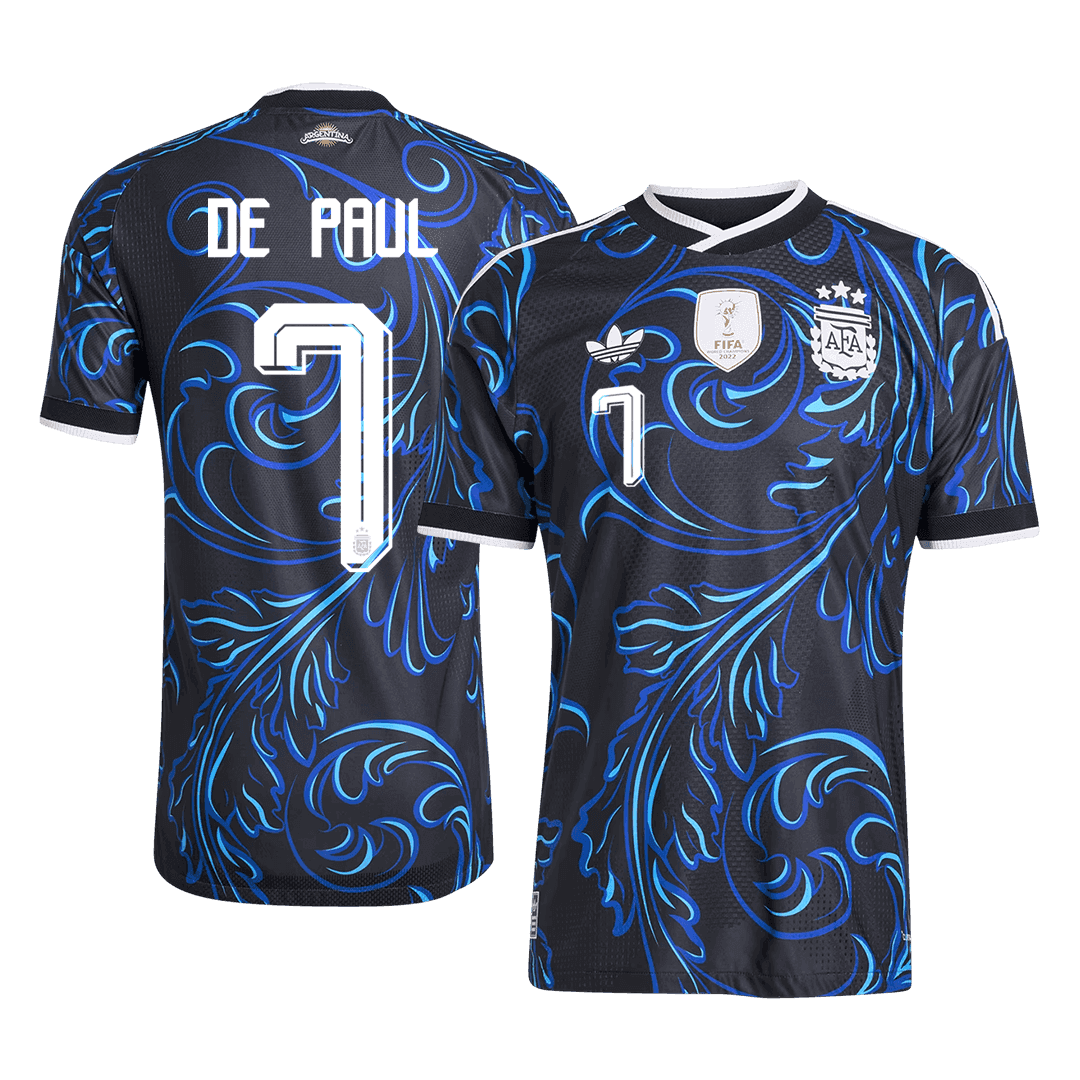 Camiseta Auténtica DE PAUL #7 Argentina 2026 Segunda Equipación Copa del Mundo -Versión Jugador