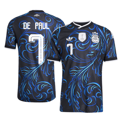 Camiseta Auténtica DE PAUL #7 Argentina 2026 Segunda Equipación Copa del Mundo -Versión Jugador