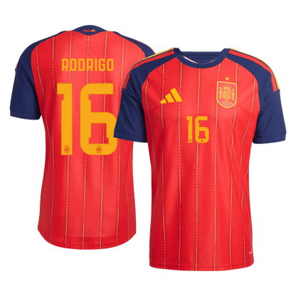 Camiseta Auténtica RODRIGO #16 Spain 2026 Primera Equipación Copa del Mundo -Versión Jugador