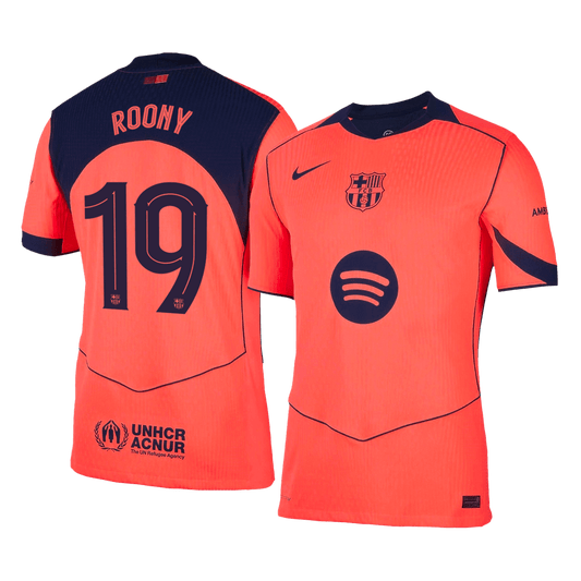 UCL Camiseta Auténtica ROONY #19 Barcelona 2025/26 Tercera Equipación -Versión Jugador
