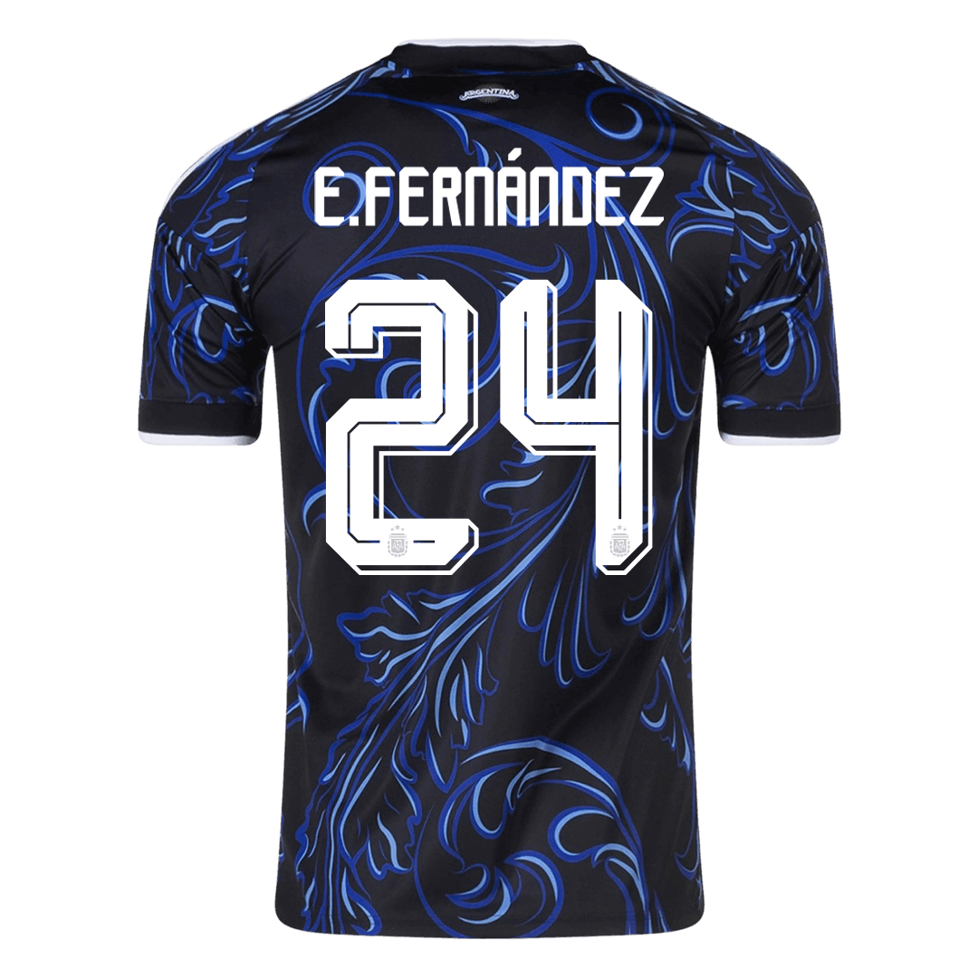 Camiseta E. FERNÁNDEZ #24 Argentina 2026 Segunda Equipación Copa del Mundo - Versión Hincha