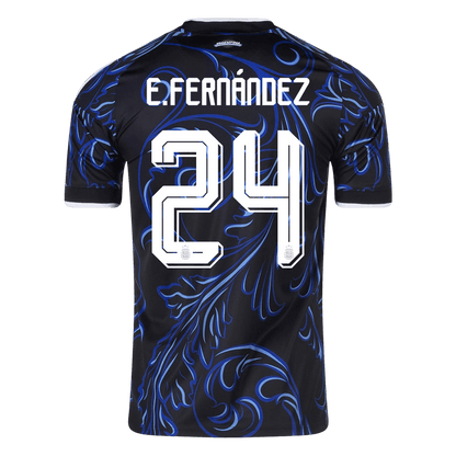 Camiseta E. FERNÁNDEZ #24 Argentina 2026 Segunda Equipación Copa del Mundo - Versión Hincha