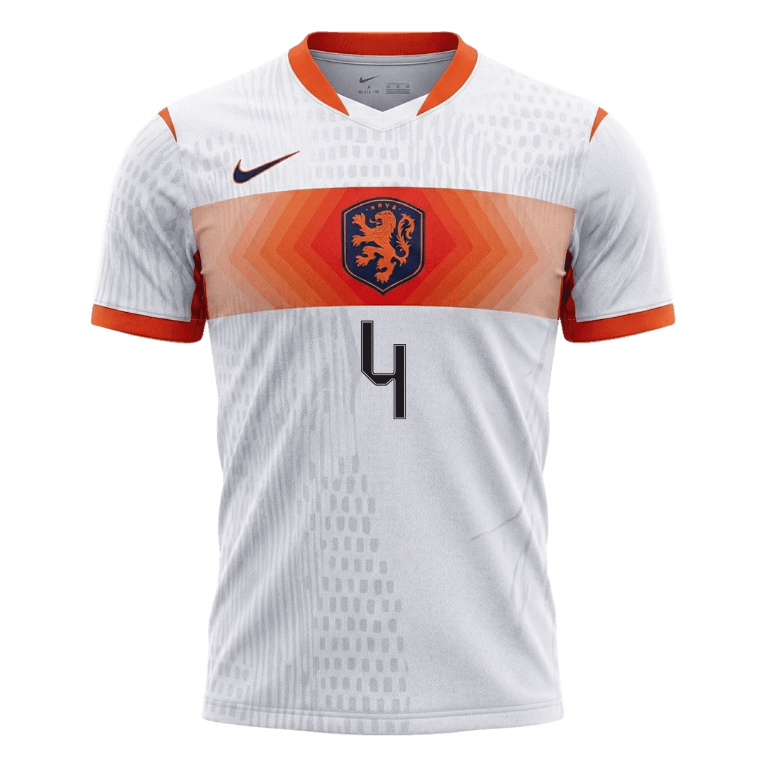 Camiseta Auténtica VIRGIL #4 Netherlands 2026 Segunda Equipación Copa del Mundo -Versión Jugador