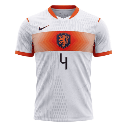 Camiseta Auténtica VIRGIL #4 Netherlands 2026 Segunda Equipación Copa del Mundo -Versión Jugador
