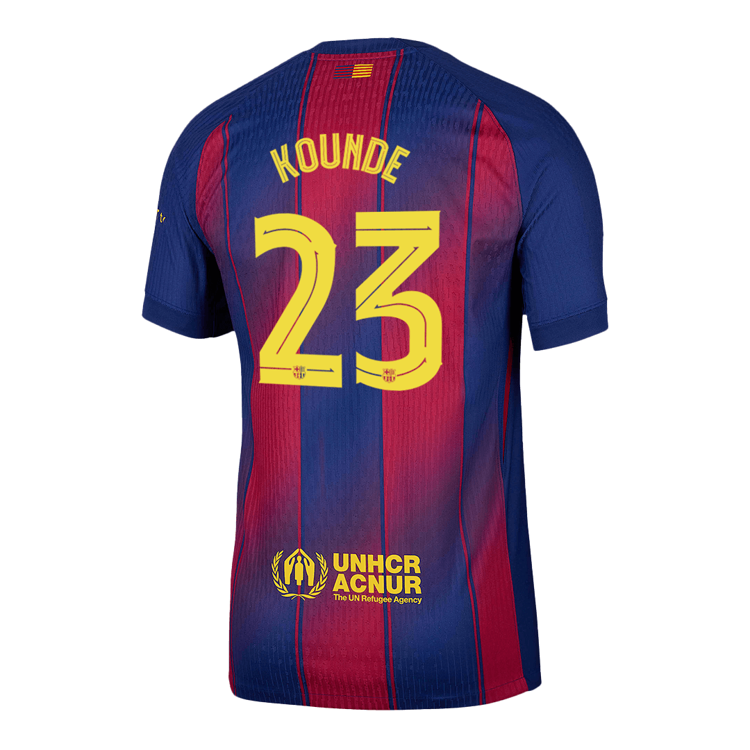 UCL Camiseta Auténtica KOUNDE #23 Barcelona 2025/26 Primera Equipación -Versión Jugador