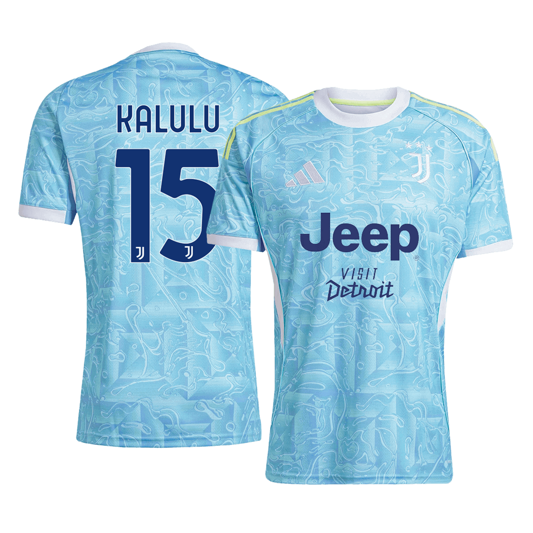 Camiseta KALULU #15 Juventus 2025/26 Segunda Equipación - Versión Hincha