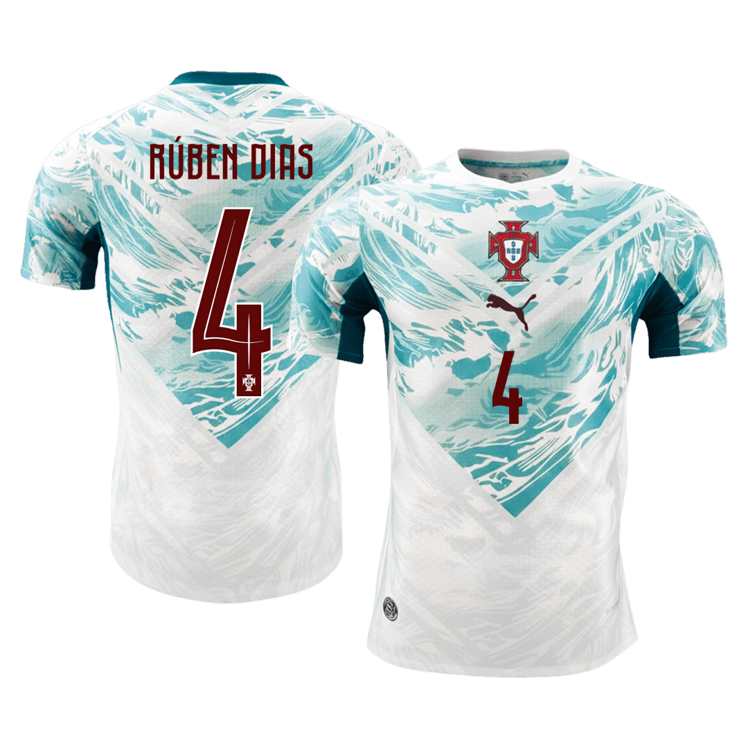 Camiseta Auténtica RÚBEN DIAS #4 Portugal 2026 Segunda Equipación Copa del Mundo -Versión Jugador