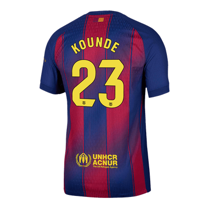 Camiseta Auténtica KOUNDE #23 Barcelona 2025/26 Primera Equipación -Versión Jugador