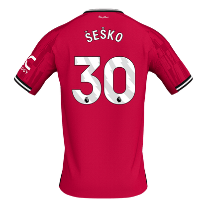 Calidad Premium Camiseta ŠEŠKO #30 Manchester United 2025/26 Primera Equipación -Versión Hincha