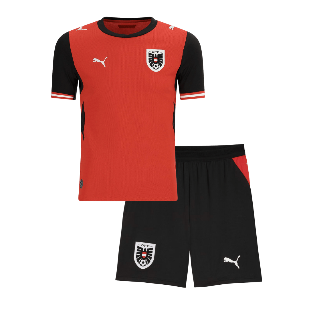Conjunto Infantil Austria 2026 Primera Equipación Copa del Mundo