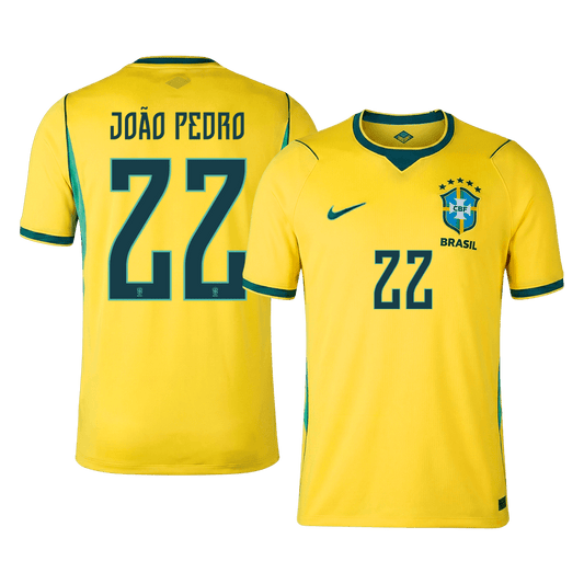 Camiseta JOÃO PEDRO #22 Brazil 2026 Primera Equipación Copa del Mundo - Versión Hincha