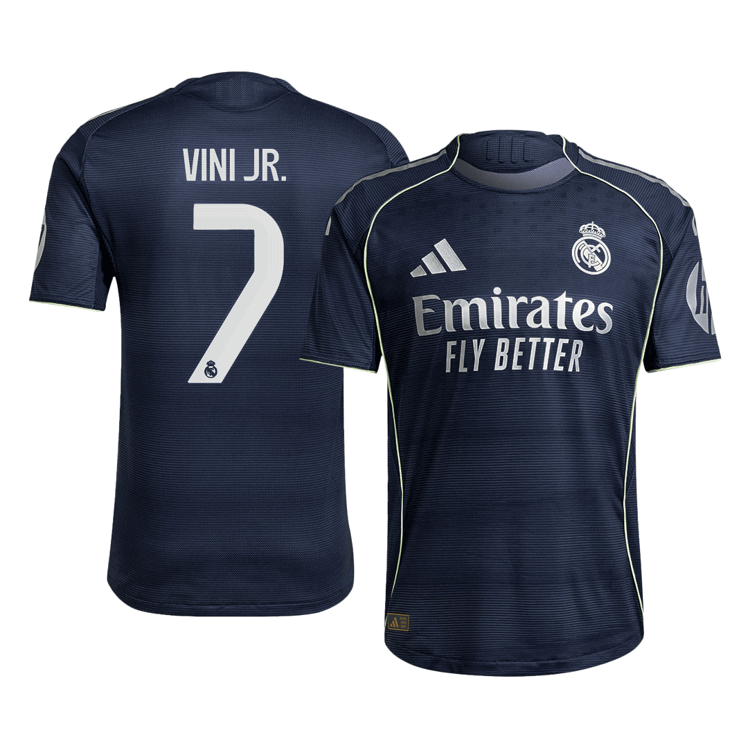 Camiseta Auténtica VINI JR. #7 Real Madrid 2025/26 Segunda Equipación-Versión Jugador