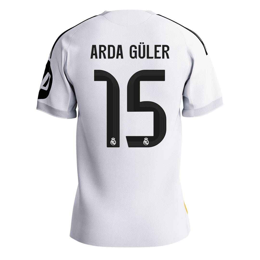 Calidad Premium Camiseta Auténtica ARDA GÜLER #15 Real Madrid 2025/26 Primera Equipación -Versión Jugador