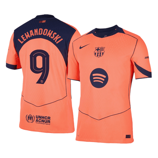 UCL Camiseta Auténtica LEWANDOWSKI #9 Barcelona 2025/26 Tercera Equipación -Versión Jugador-Camisetas Pasion Shop