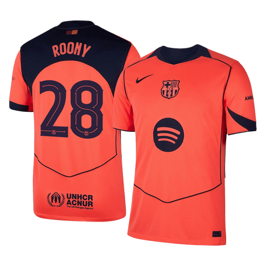 Camiseta ROONY #28 Barcelona 2025/26 Tercera Equipación - Versión Hincha