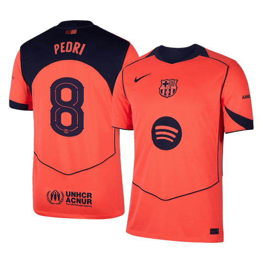 UCL Camiseta PEDRI #8 Barcelona 2025/26 Tercera Equipación - Versión Hincha