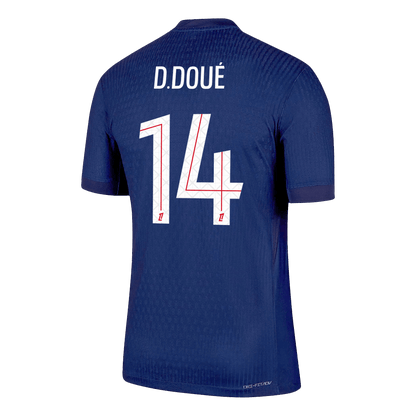 Camiseta Auténtica D.DOUÉ #14 PSG 2025/26 Primera Equipación-Versión Jugador