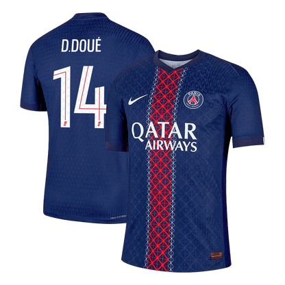 Camiseta Auténtica D.DOUÉ #14 PSG 2025/26 Primera Equipación-Versión Jugador