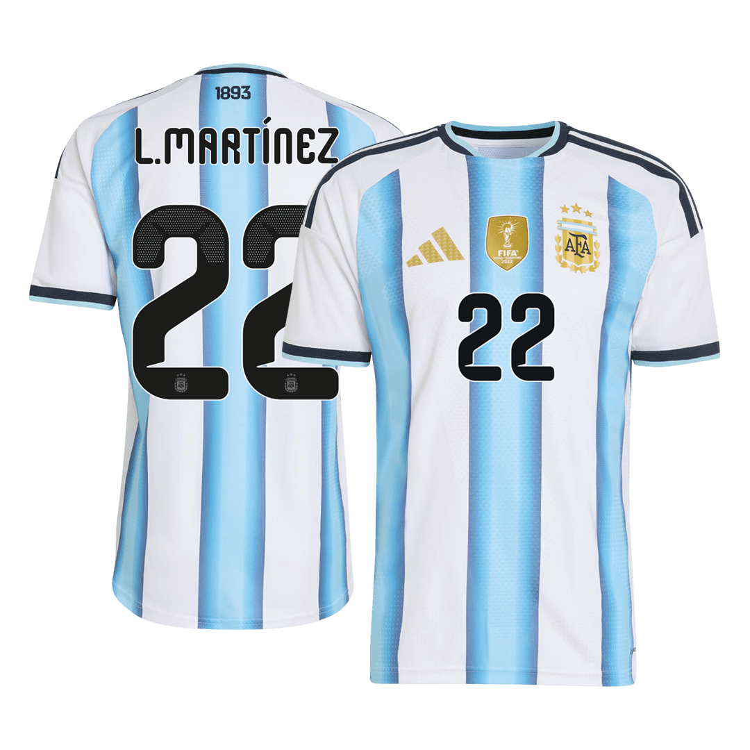 Camiseta Auténtica L.MARTÍNEZ #22 Argentina 2026 Primera Equipación Copa del Mundo -Versión Jugador
