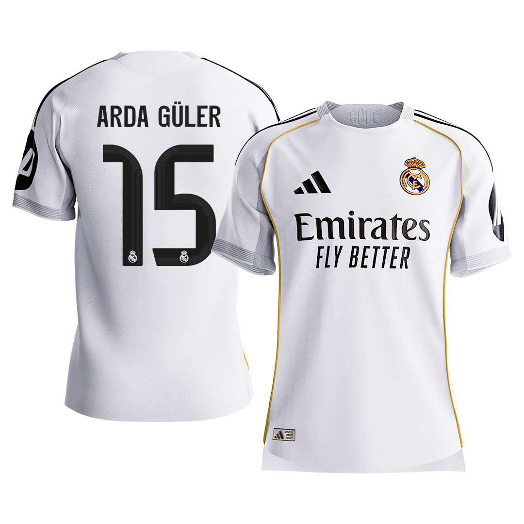 Calidad Premium Camiseta Auténtica ARDA GÜLER #15 Real Madrid 2025/26 Primera Equipación -Versión Jugador