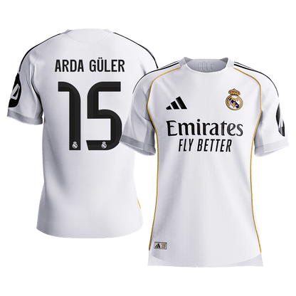 Calidad Premium Camiseta Auténtica ARDA GÜLER #15 Real Madrid 2025/26 Primera Equipación -Versión Jugador