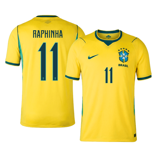 Camiseta RAPHINHA #11 Brazil 2026 Primera Equipación Copa del Mundo - Versión Hincha