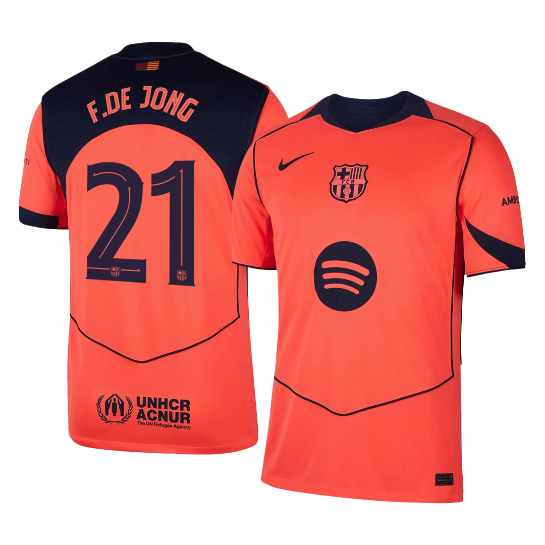 UCL Camiseta F.DE JONG #21 Barcelona 2025/26 Tercera Equipación - Versión Hincha