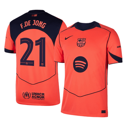 UCL Camiseta F.DE JONG #21 Barcelona 2025/26 Tercera Equipación - Versión Hincha
