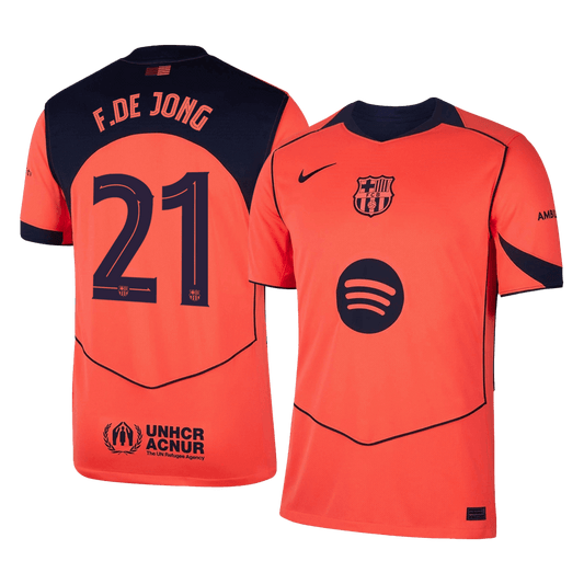 UCL Camiseta F.DE JONG #21 Barcelona 2025/26 Tercera Equipación - Versión Hincha
