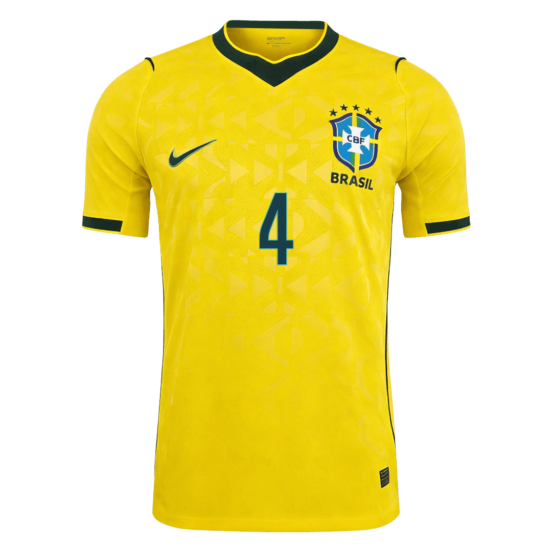 Camiseta Auténtica MARQUINHOS #4 Brazil 2026 Primera Equipación Copa del Mundo -Versión Jugador
