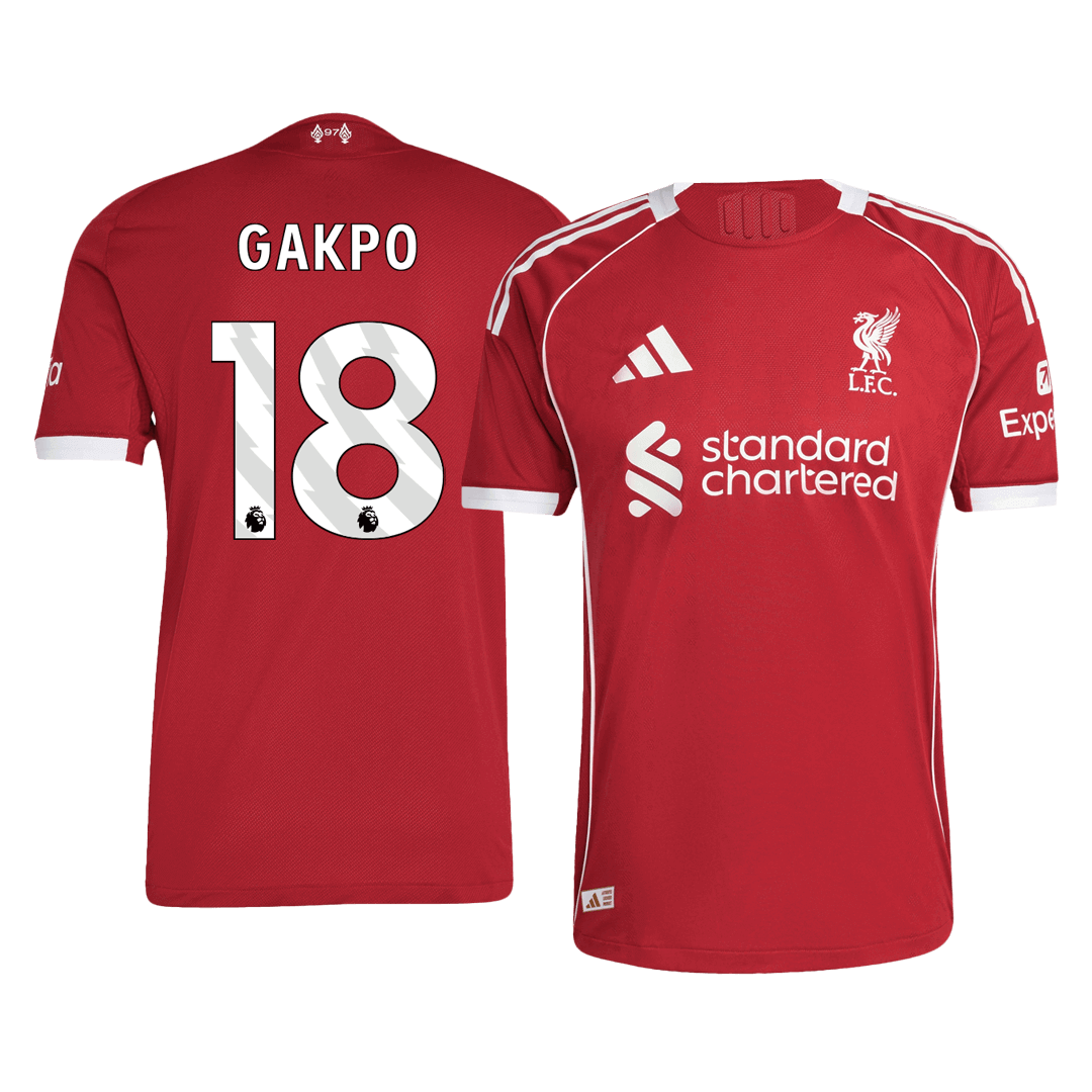Camiseta Auténtica GAKPO #18 Liverpool 2025/26 Primera Equipación -Versión Jugador
