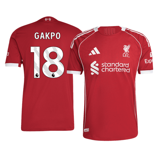 Camiseta Auténtica GAKPO #18 Liverpool 2025/26 Primera Equipación -Versión Jugador