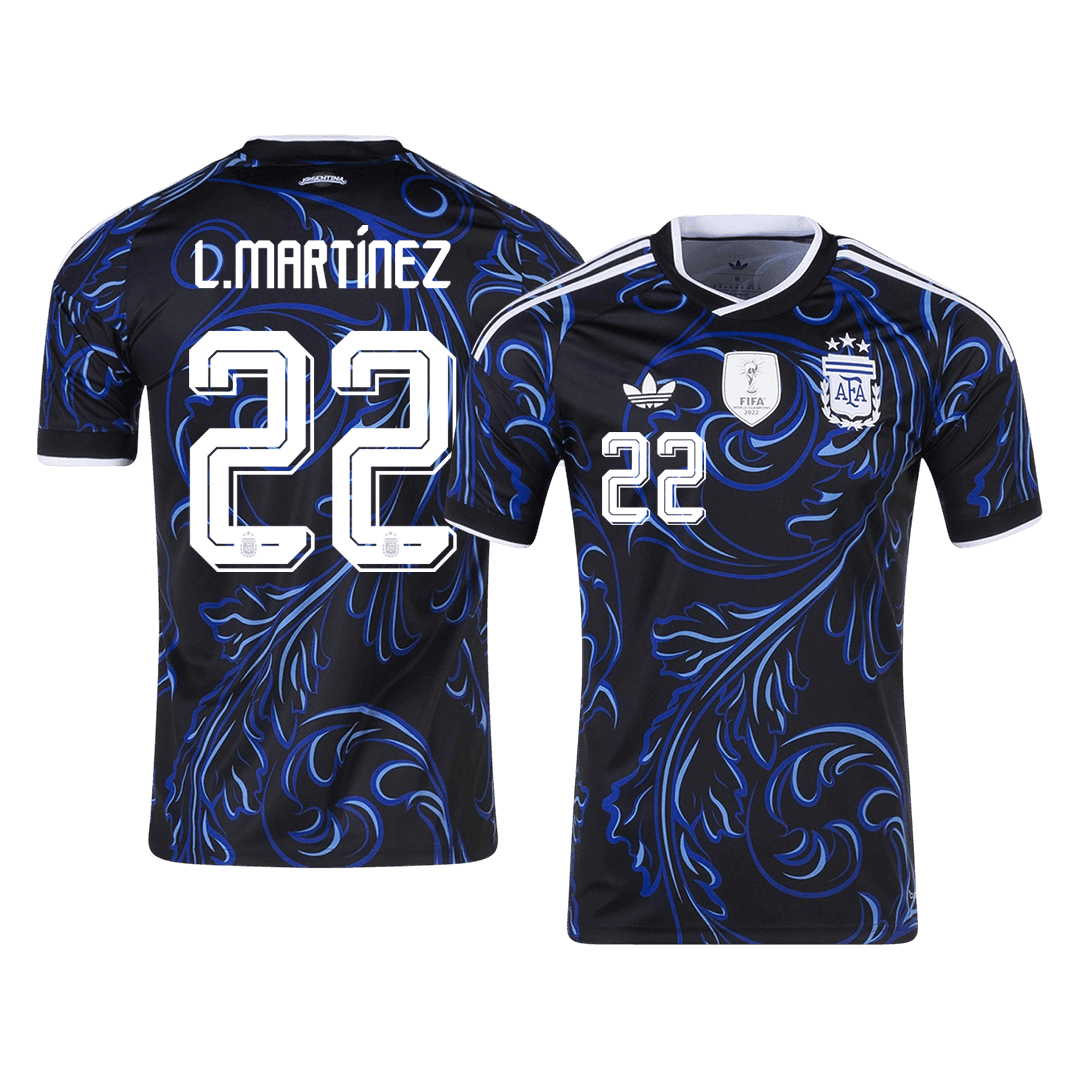 Camiseta L. MARTÍNEZ #22 Argentina 2026 Segunda Equipación Copa del Mundo - Versión Hincha