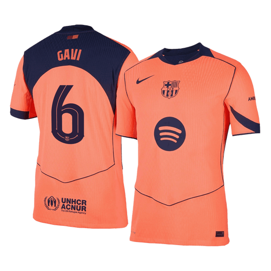 UCL Camiseta Auténtica GAVI #6 Barcelona 2025/26 Tercera Equipación -Versión Jugador-Camisetas Pasion Shop