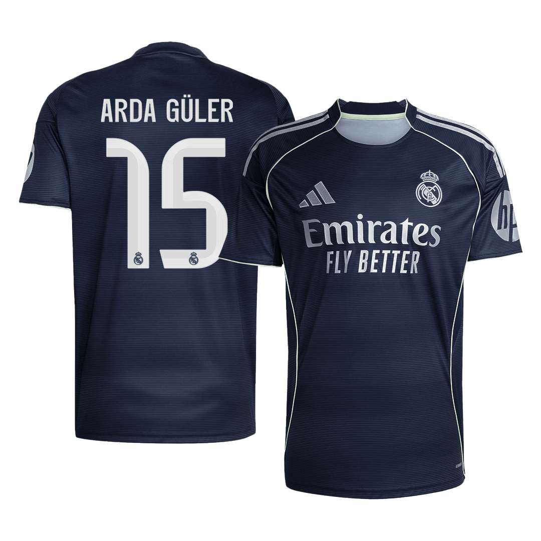 Calidad Premium Camiseta ARDA GÜLER #15 Real Madrid 2025/26 Segunda Equipación -Versión Hincha