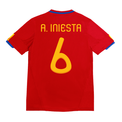 Retro 2010 A. INIESTA #6 Spain Primera Equipación Copa del Mundo