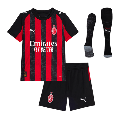 Conjunto Infantil Completo AC Milan 2025/26 Primera Equipación Kids-Camisetas Pasion Shop