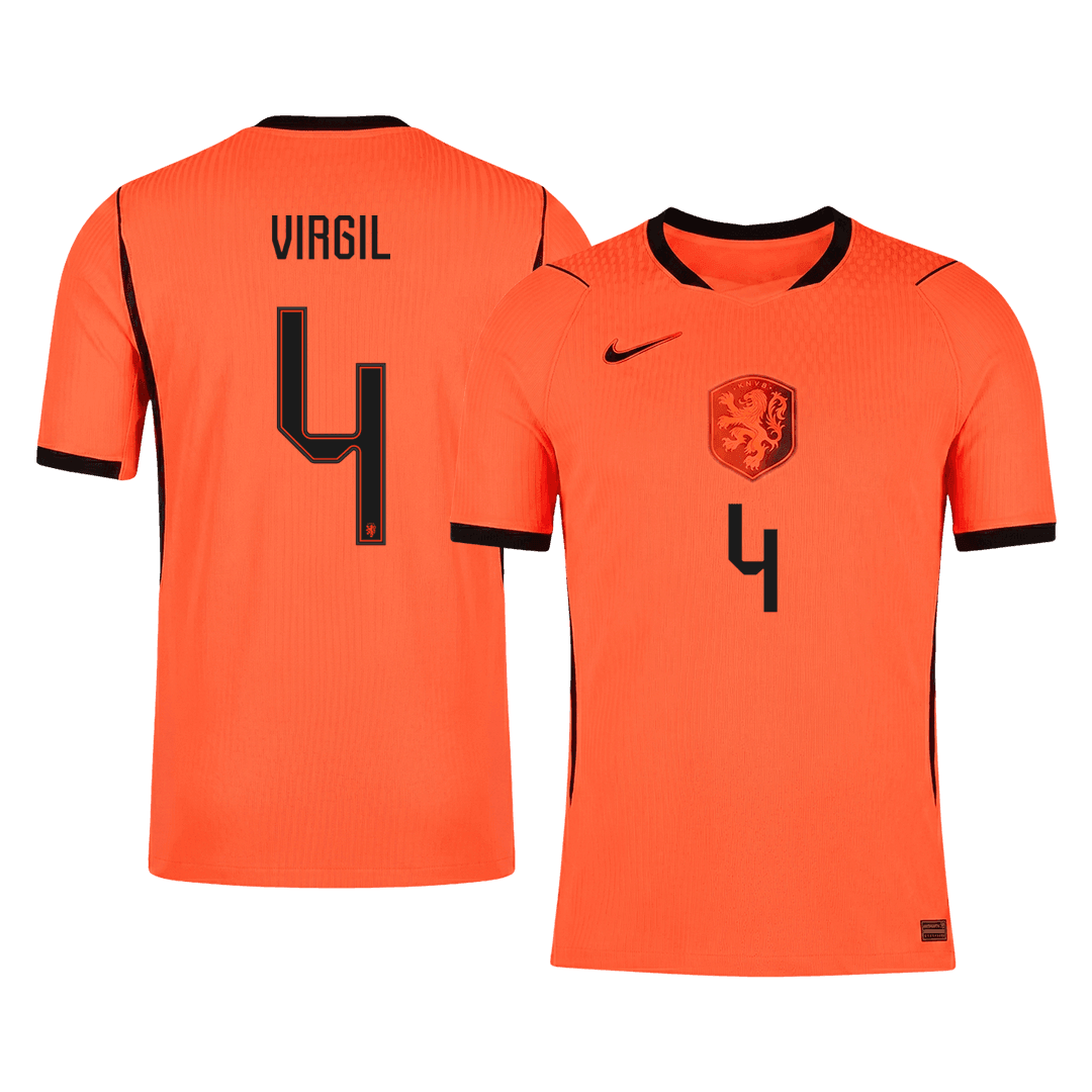 Camiseta Auténtica VIRGIL #4 Netherlands 2026 Primera Equipación Copa del Mundo -Versión Jugador