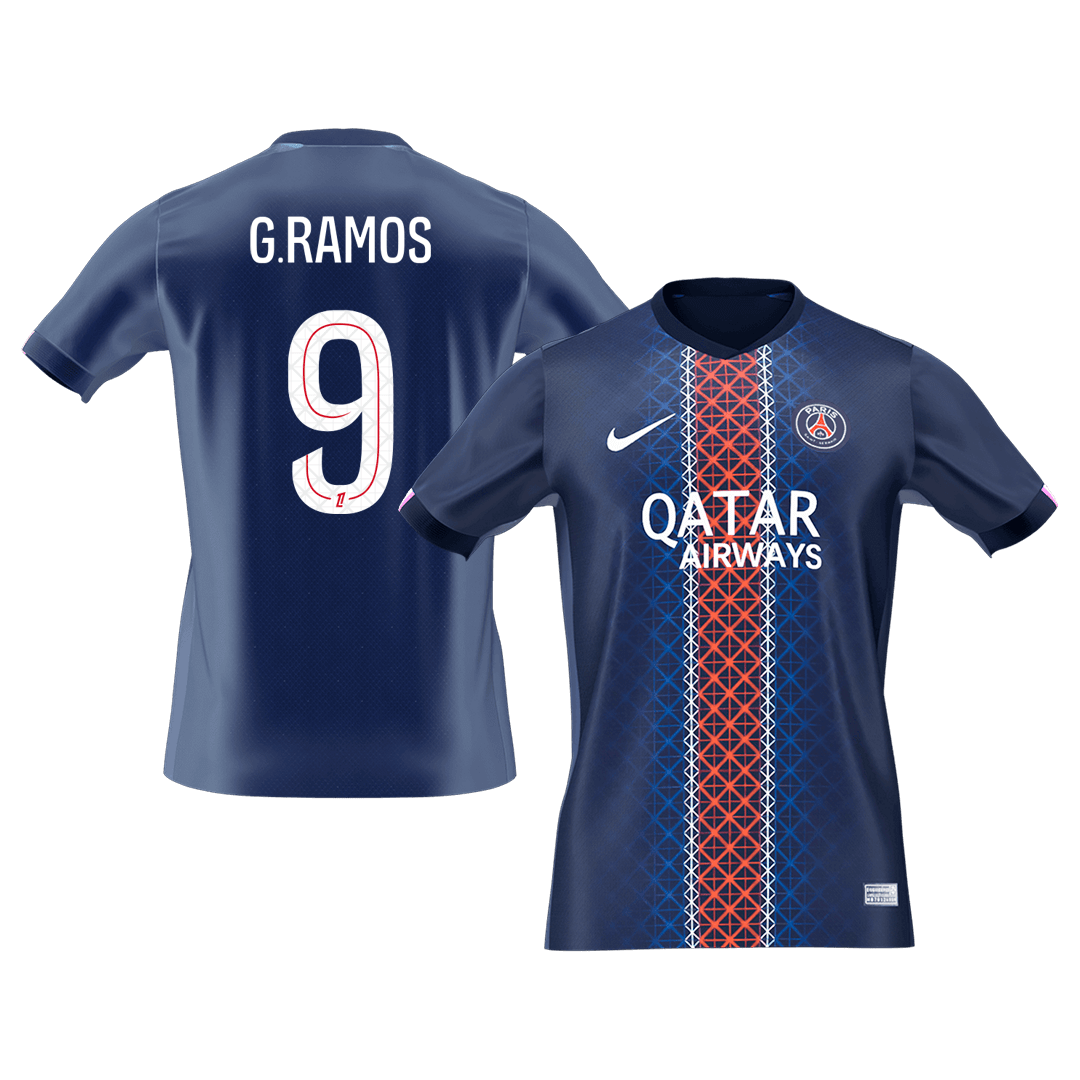 Calidad Premium Camiseta G.RAMOS #9 PSG 2025/26 Primera Equipación -Versión Hincha