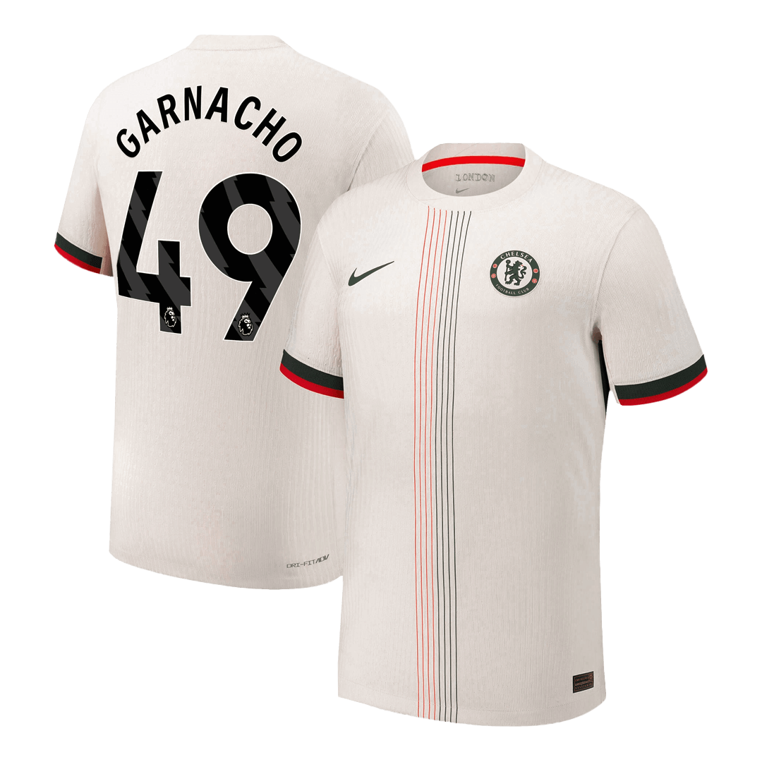 Camiseta Auténtica GARNACHO #49 Chelsea 2025/26 Segunda Equipación -Versión Jugador