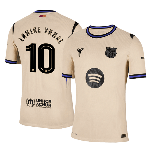 UCL Camiseta Auténtica LAMINE YAMAL #10 Barcelona 2025/26 Segunda Equipación-Versión Jugador
