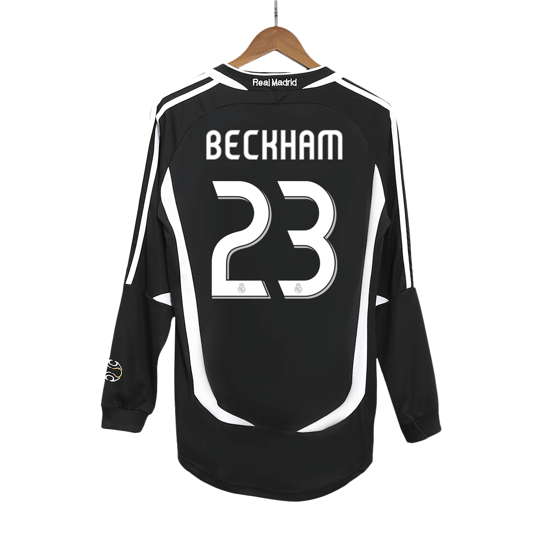 Retro 2006/07 BECKHAM #23 Real Madrid Segunda Equipación Manga Larga