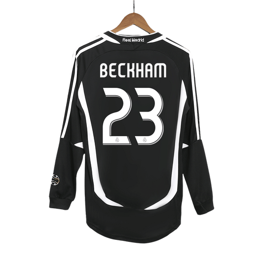 Retro 2006/07 BECKHAM #23 Real Madrid Segunda Equipación Manga Larga