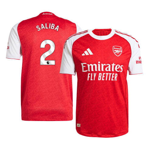 Camiseta Auténtica SALIBA #2 Arsenal 2025/26 Primera Equipación -Versión Jugador